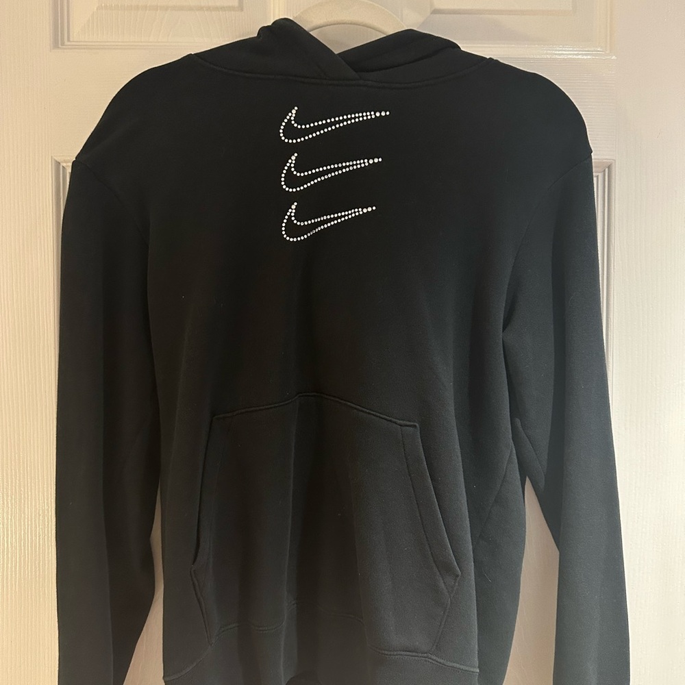 Nike Black Sweatshirt with Iconic Swoosh Design Size small